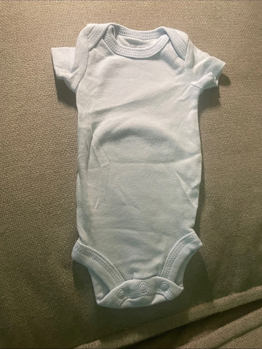 Preemie Carters Just One You Essential Short-Sleeve Baby One-Piece in Light Blue